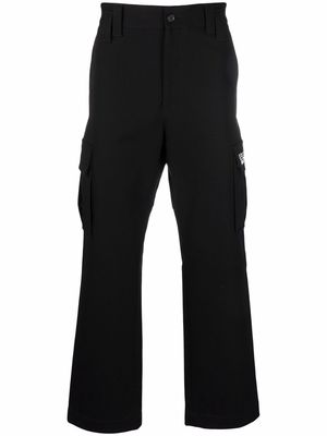Versace Greca-patch straight trousers - Black