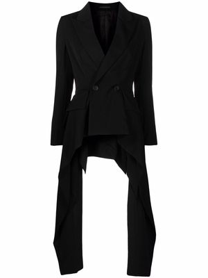 Yohji Yamamoto asymmetric hem blazer - Black