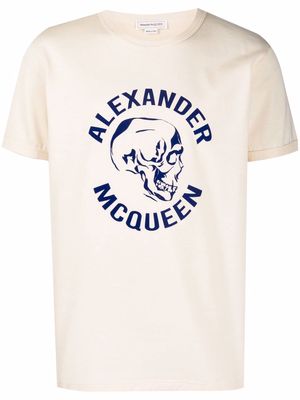 Alexander McQueen Skull logo-print T-shirt - Neutrals