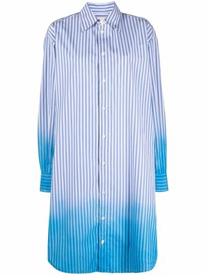 Marni long-sleeve striped shirtdress - Blue