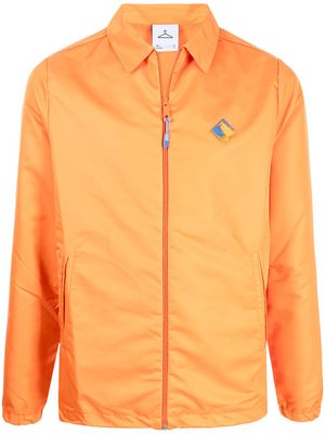 Holzweiler logo-patch zip-up jacket - Orange