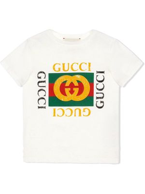 Gucci Kids logo-print cotton T-shirt - White