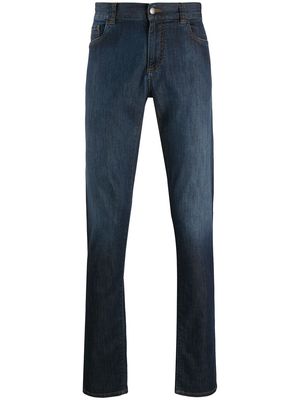 Canali high-rise straight leg jeans - Blue