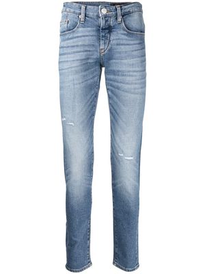 Armani Exchange distressed skinny-fit jeans - Blue