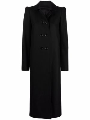 Lemaire double-breasted virgin wool coat - Black
