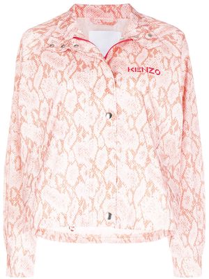 Kenzo logo-print button-fastening jacket - Orange