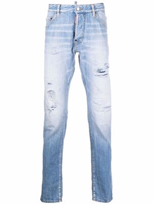 Dsquared2 distressed-effect straight-leg jeans - Blue