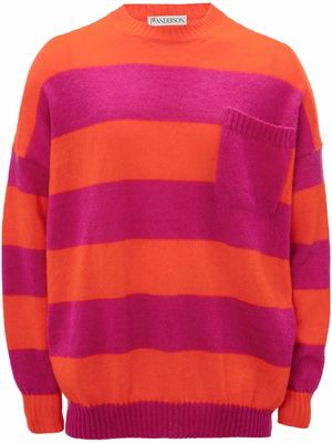 JW Anderson horizontal striped jumper - Pink