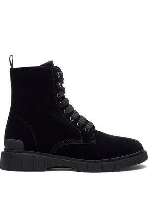 Car Shoe velvet-effect ankle boots - Black