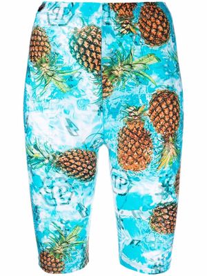 Philipp Plein pineapple-print shorts - Blue