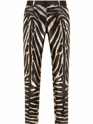 Dolce & Gabbana zebra print trousers - Grey