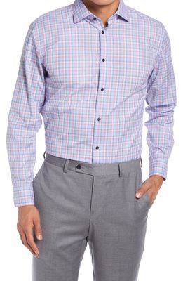 Nordstrom Trim Fit Check Non-Iron Dress Shirt in Red Blaze