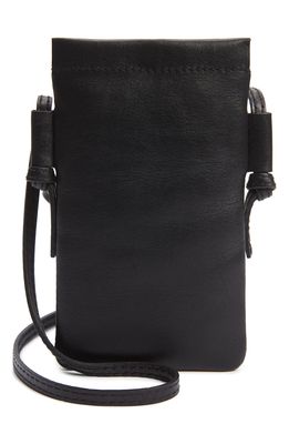 Madewell The Smartphone Leather Crossbody Bag in True Black