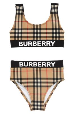 Burberry Liana Two-Piece Swimsuit in Archive Beige Ip Chk