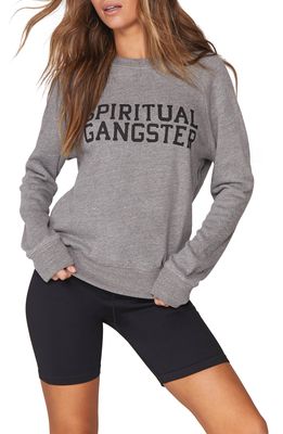 Spiritual Gangster Varsity Old School Sweatshirt in Heather Grey