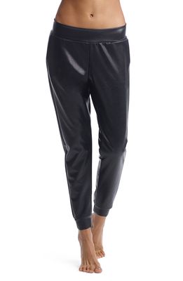 Commando Faux Leather Jogger Pants in Black