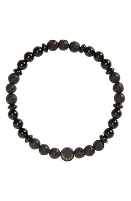 Caputo & Co. Men's Ubud Stretch Bracelet in Black Onyx /Lava