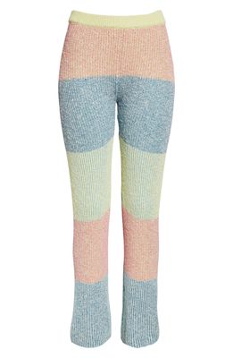 YanYan Two-Tone Tweed Knit Pants in Rainbow