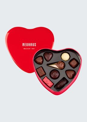 10-Piece Belgian Chocolates in Red Metal Heart
