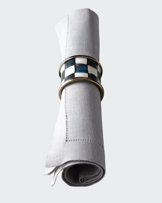 Four Courtly Check Napkin Rings