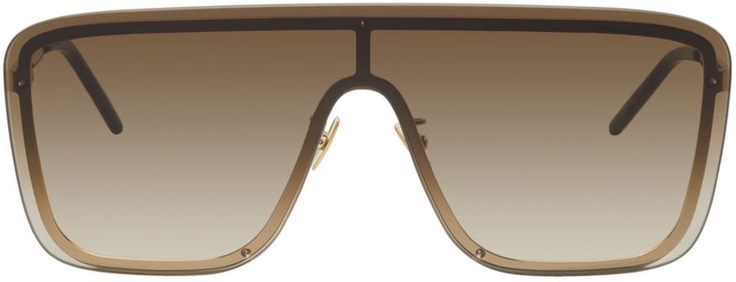 Saint Laurent Gold SL 364 Shield Sunglasses