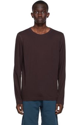Dries Van Noten Burgundy Light Simple Long Sleeve T-Shirt
