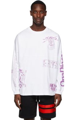 GCDS White One Piece Edition Bunny Long Sleeve T-Shirt