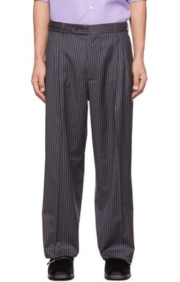 mfpen SSENSE Exclusive Grey & Purple Pinstriped Classic Trousers
