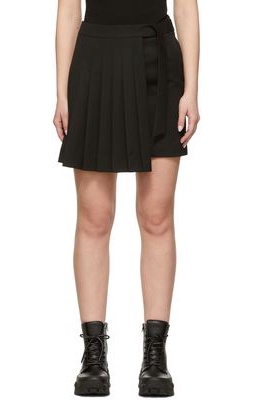 Juun.J Black Pleated Miniskirt