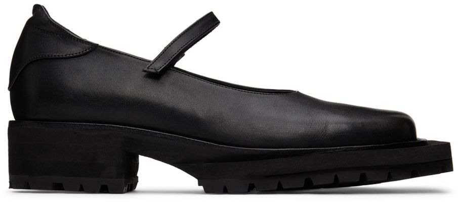 Sinéad O'Dwyer SSENSE Exclusive Black Tabitha Ringwood Edition Leather School Loafers