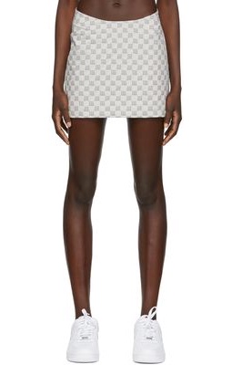 MISBHV Grey Reflective Lara Monogram Mini Skirt