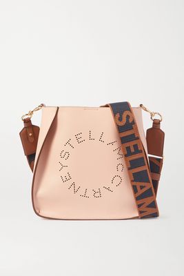 Stella McCartney - Logo-perforated Vegetarian Leather Shoulder Bag - Neutrals