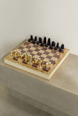 AERIN - Brass, Shagreen And Wood Chess Set - White
