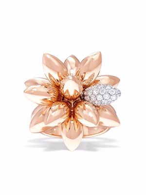 David Morris 18kt rose gold Hedgehog diamond ring - Pink