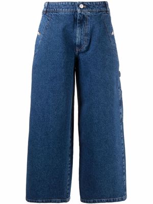 Kenzo wide-leg cropped jeans - Blue