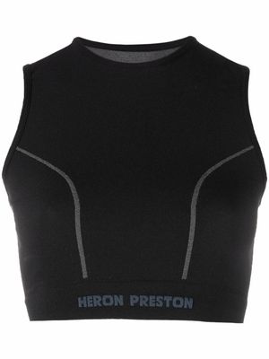 Heron Preston logo-underband cropped top - Black