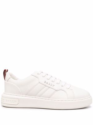 Bally logo-plaque leather sneakers - White