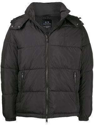 Armani Exchange logo-print puffer jacket - Black