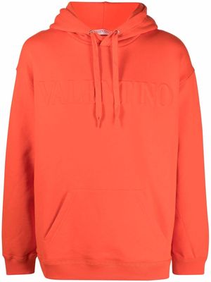 Valentino logo-embossed hoodie - Orange