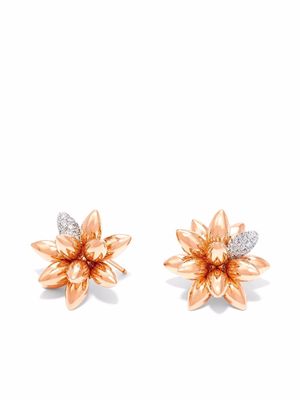 David Morris 18kt rose gold hedgehog diamond small stud earrings - Pink