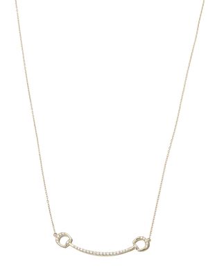 Adina Reyter 14kt yellow gold horsebit diamond pavé necklace