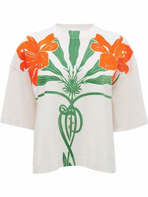 JW Anderson CROPPED SHORT SLEEVE T-SHIRT - White