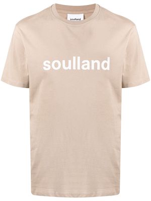 Soulland Chuck logo-print T-shirt - Brown