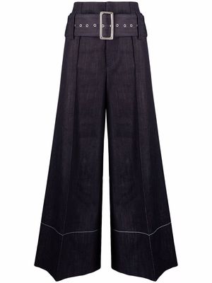 10 CORSO COMO high-waist belted denim trousers - Blue