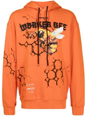 Mauna Kea Workers Bee print hoodie - Orange
