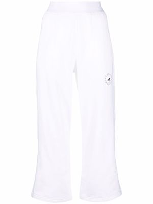 adidas by Stella McCartney logo-print cropped track pants - White