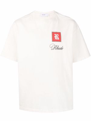 Rhude logo-print cotton T-shirt - Neutrals