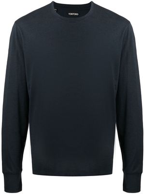 TOM FORD round-neck long-sleeved T-shirt - Blue