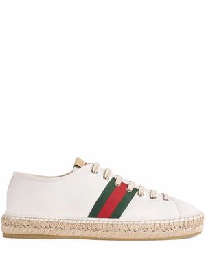 Gucci Web-stripe detail espadrilles - White