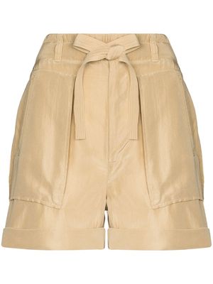 Polo Ralph Lauren paperbag-waist silk shorts - Neutrals